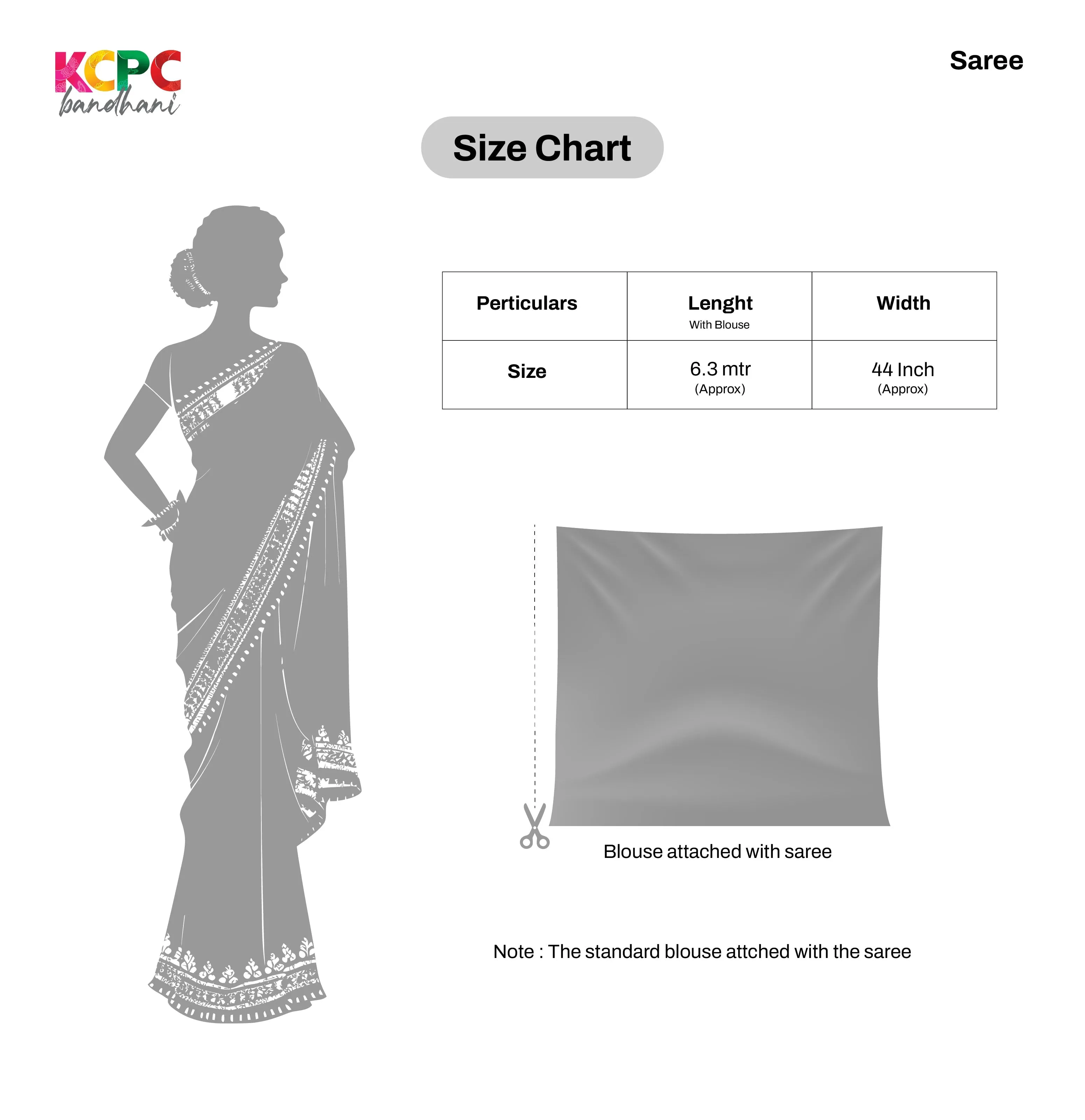KcPc New Chiffon Zig Zag Foil Print Bandhani saree,SRD