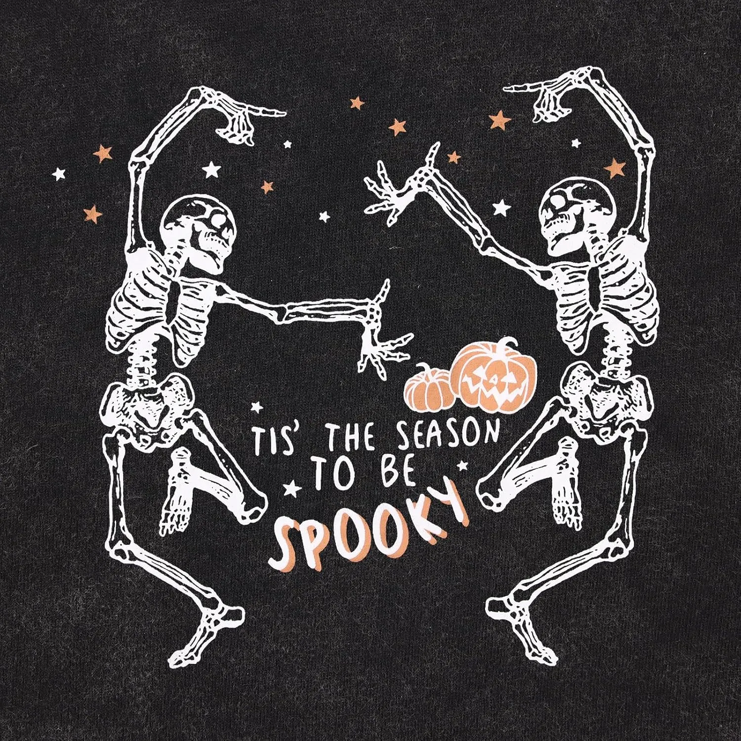KEKEMI Halloween Dancing Skeleton Tshirts for Women Tis The Season to Be Spooky Shirt Horror Skull Printed Oversized Tee Tops