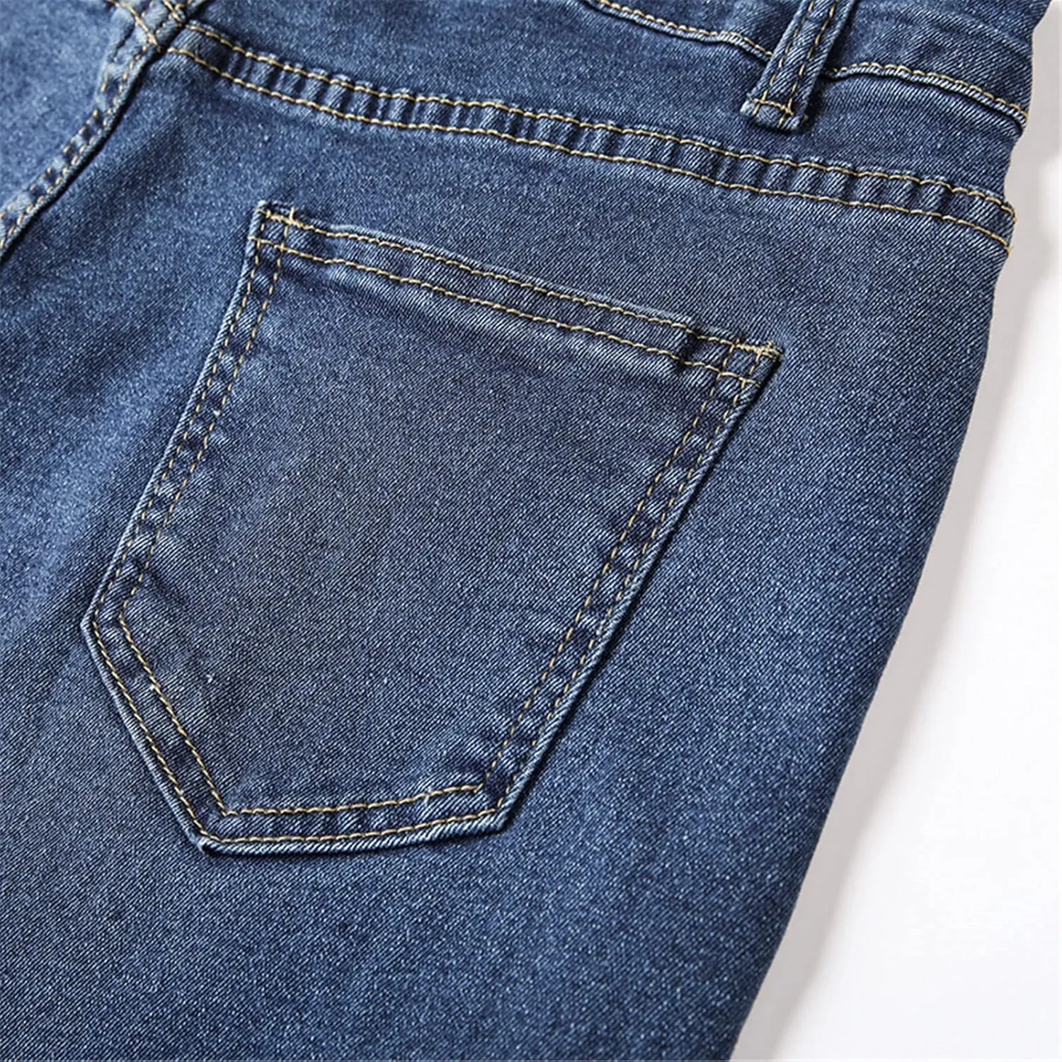 Kelsiop Women's Flared Pants Washed Retro Skinny High Waisted Jeans Stretch Slim Fit Pants