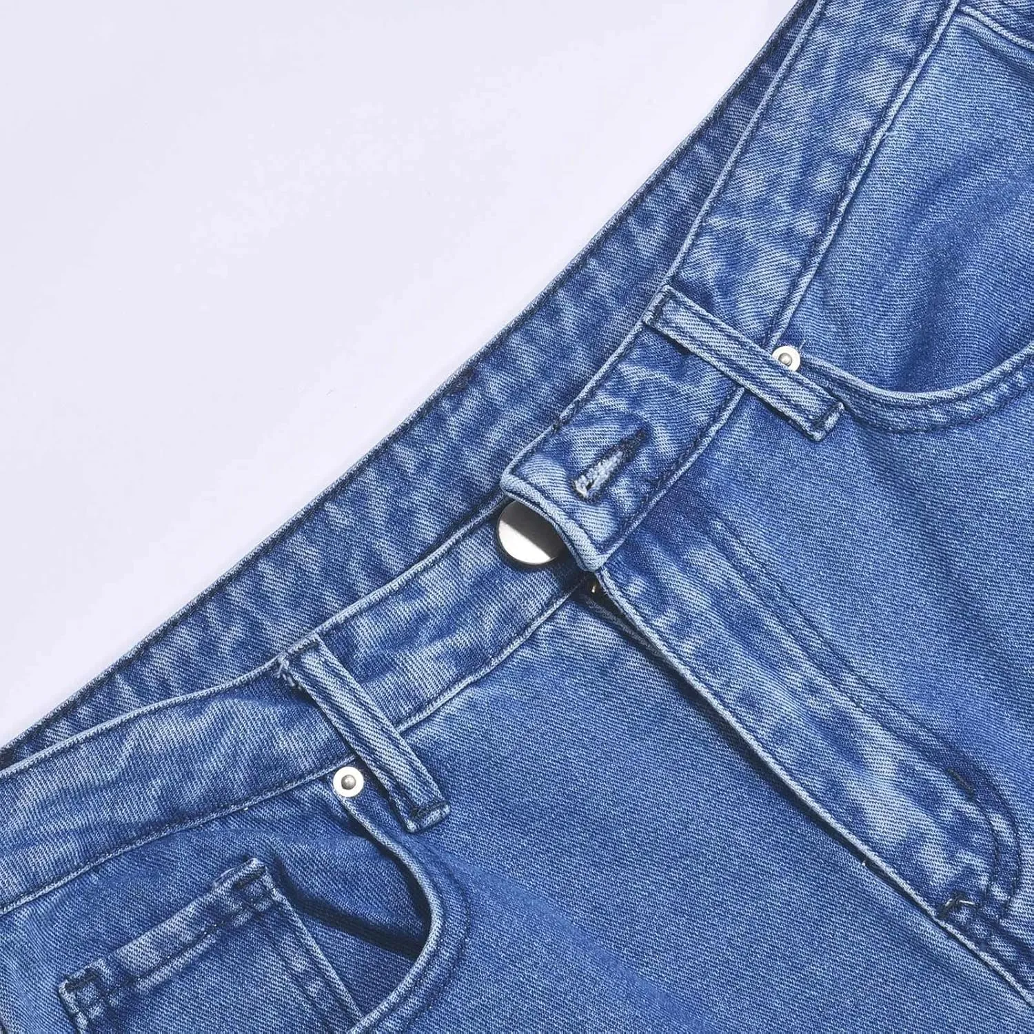 Kingspinner Wide Leg Pants for Women High Waist Elastic Waist with Pockets Loose Casual Bell Bottom Jeans for Women