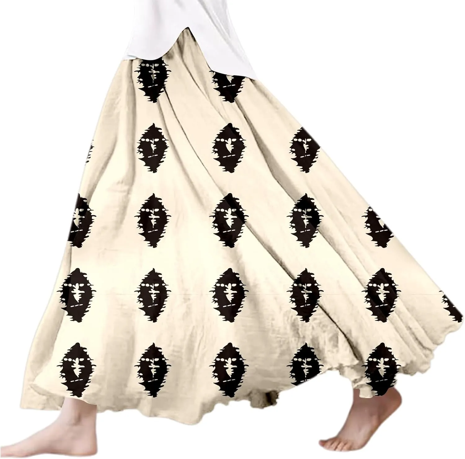 Ladies' Summer Vacation Casual Printed Large Skirt Half Skirt Denim Skirts for Girls