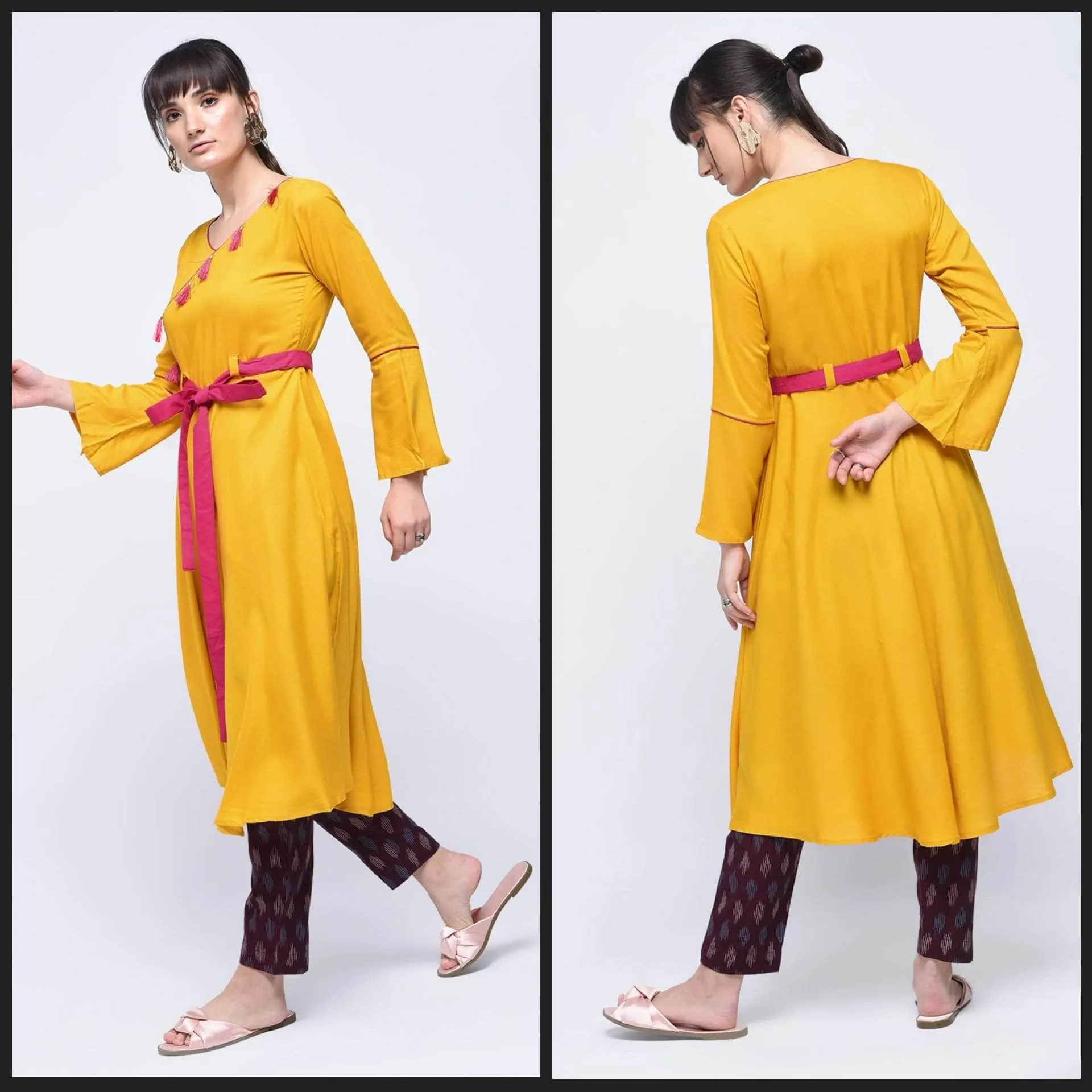 Lemon Tart Clothing LTK146 Tassel and Tie Detail Stitched Kurti