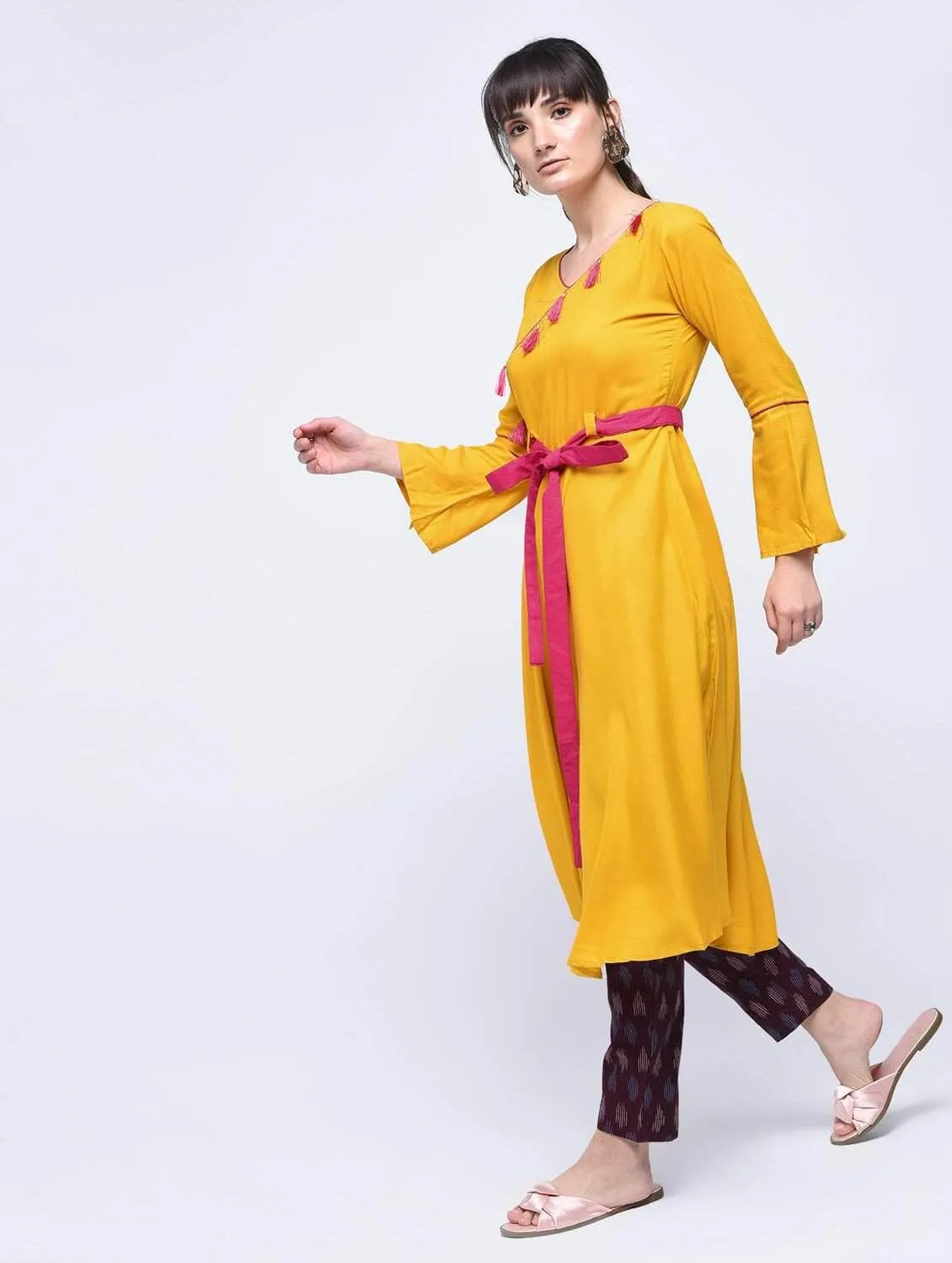 Lemon Tart Clothing LTK146 Tassel and Tie Detail Stitched Kurti