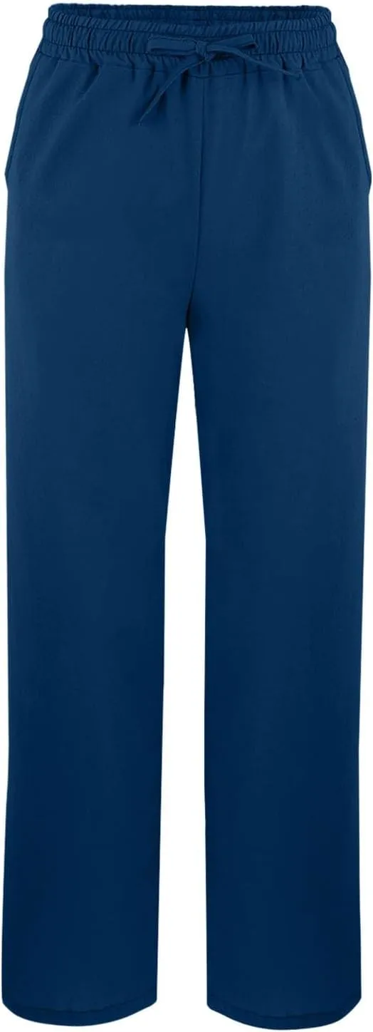 Linen Pants for Women 2025 Summer Elastic Drawstring Waist Straight Wide Leg Slit Trouser Causal Palazzo Fashion Pant