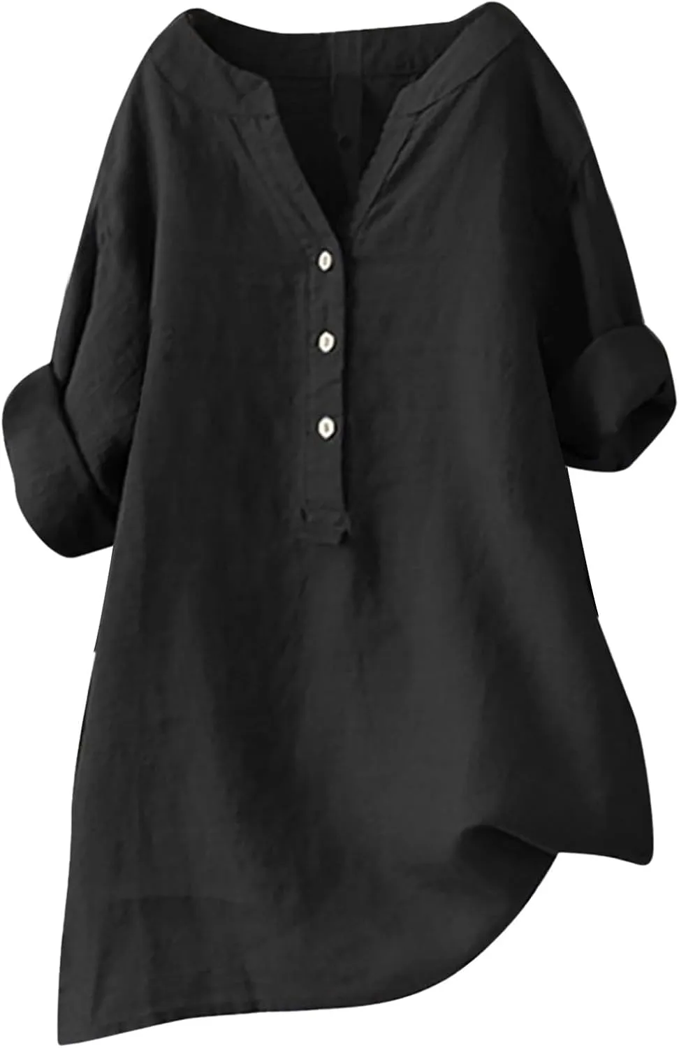 Linen Shirts for Women 2025 Summer Trendy Short Sleeve Oversize Crewneck Solid Tops Casual Loose Fit Comfy Blouses