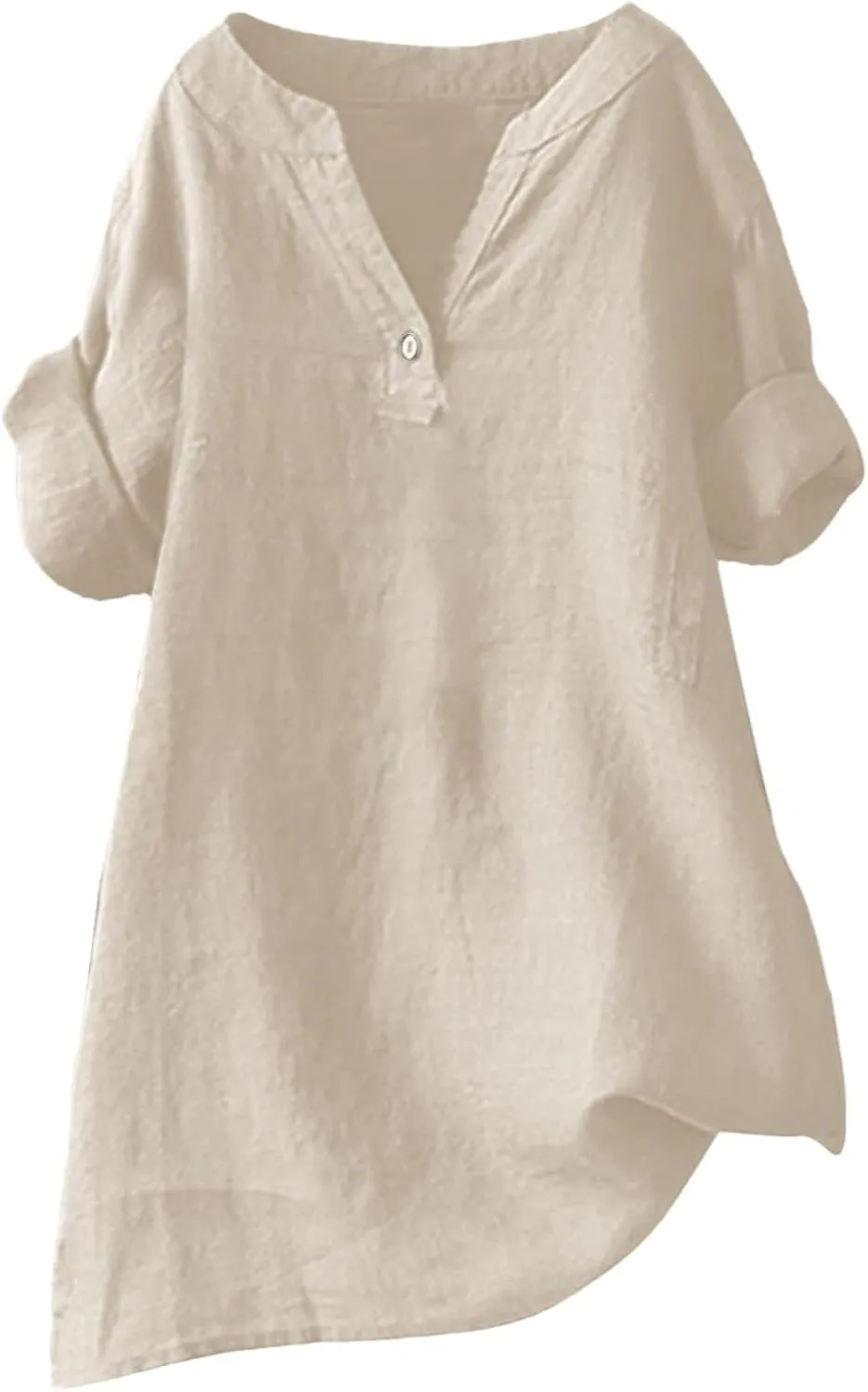 Linen Tops for Women 2025 Summer Button Down V Neck Shirts Casual Short Sleeve Loose Tshirt Cotton Linen Blouse Tees