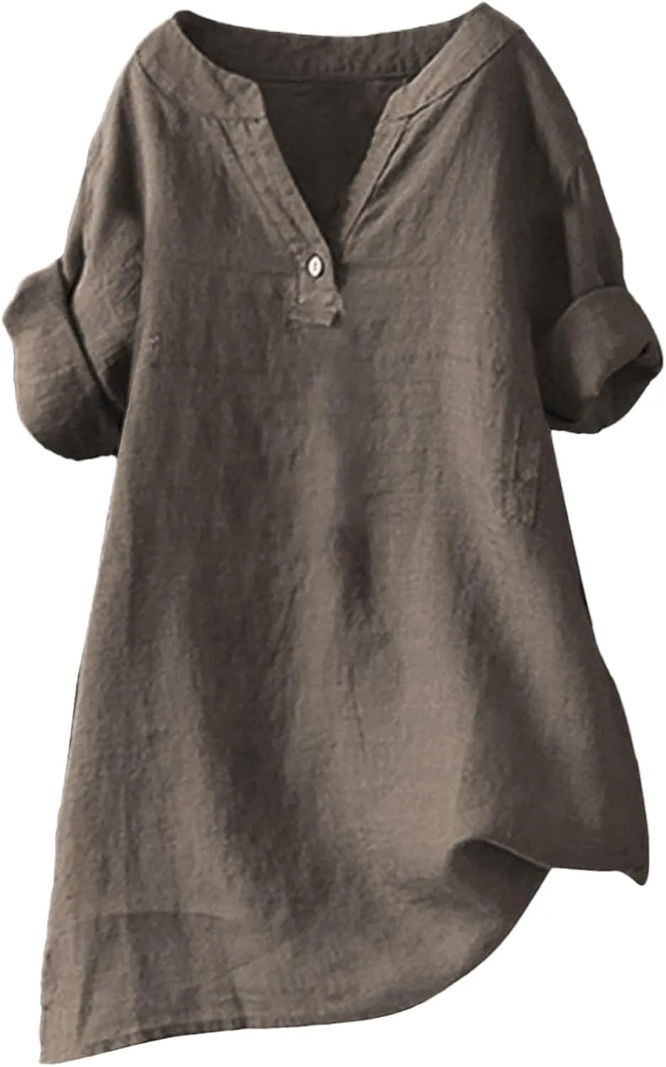Linen Tops for Women 2025 Summer Button Down V Neck Shirts Casual Short Sleeve Loose Tshirt Cotton Linen Blouse Tees