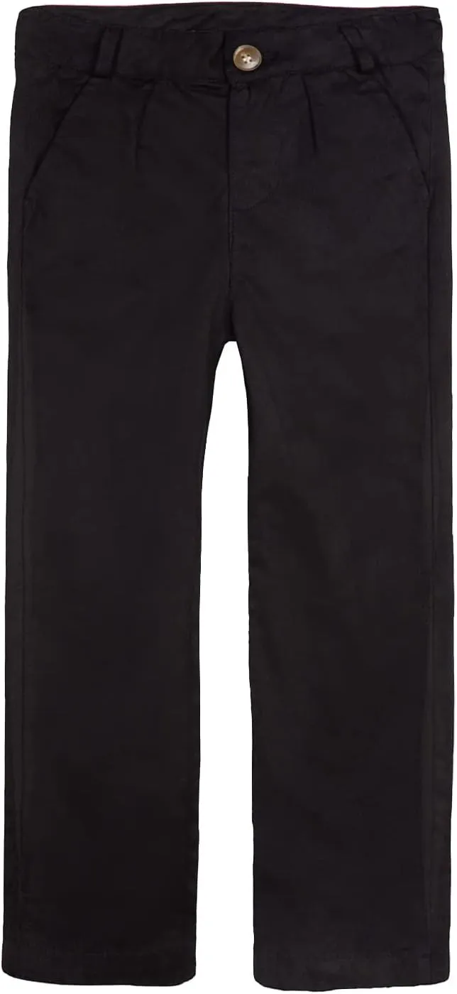 LittleSpring Boys School Uniform Chino Pants Flat Front