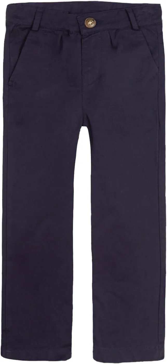 LittleSpring Boys School Uniform Chino Pants Flat Front
