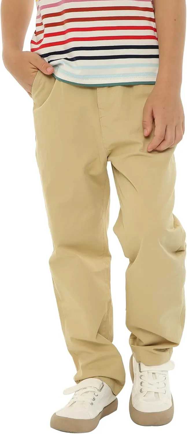 LittleSpring Boys School Uniform Chino Pants Flat Front