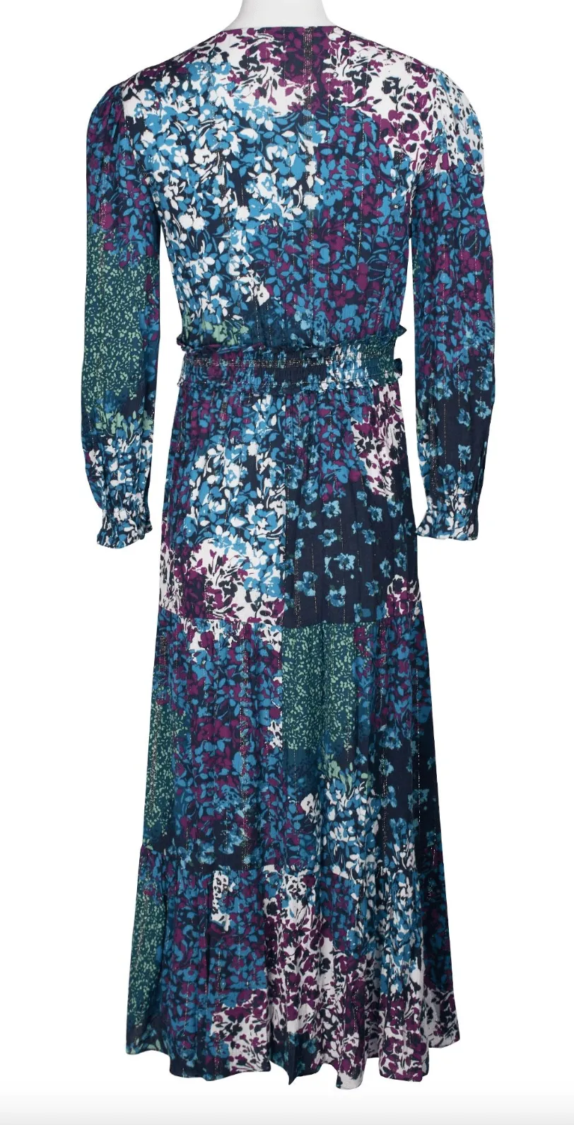 London Times V Neck Teal Long Sleeve Dress
