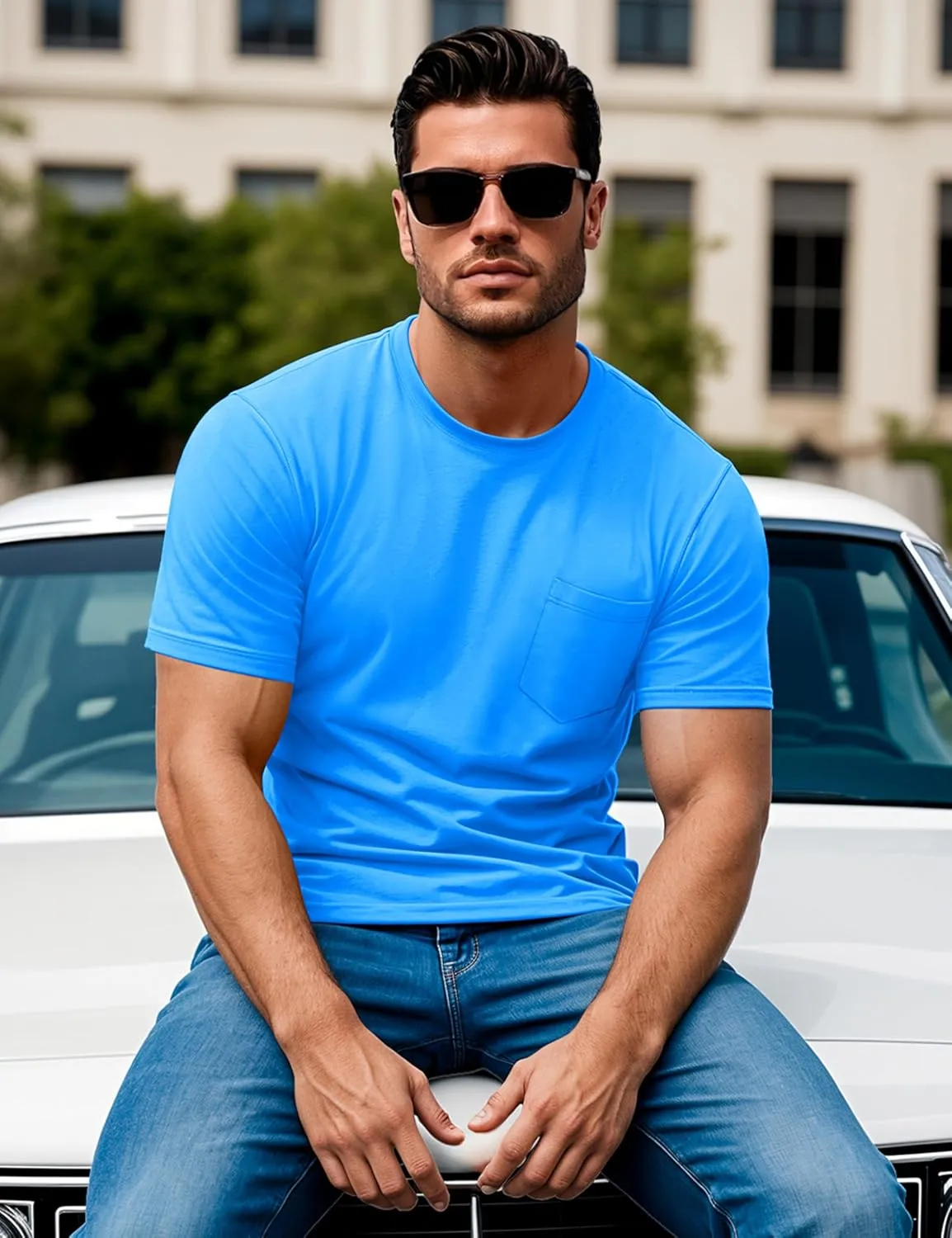 MAGCOMSEN Mens Pocket T Shirts Short Sleeve Cotton Moisture Wicking Plain Tshirts Casual Lightweight Summer Basic Tees