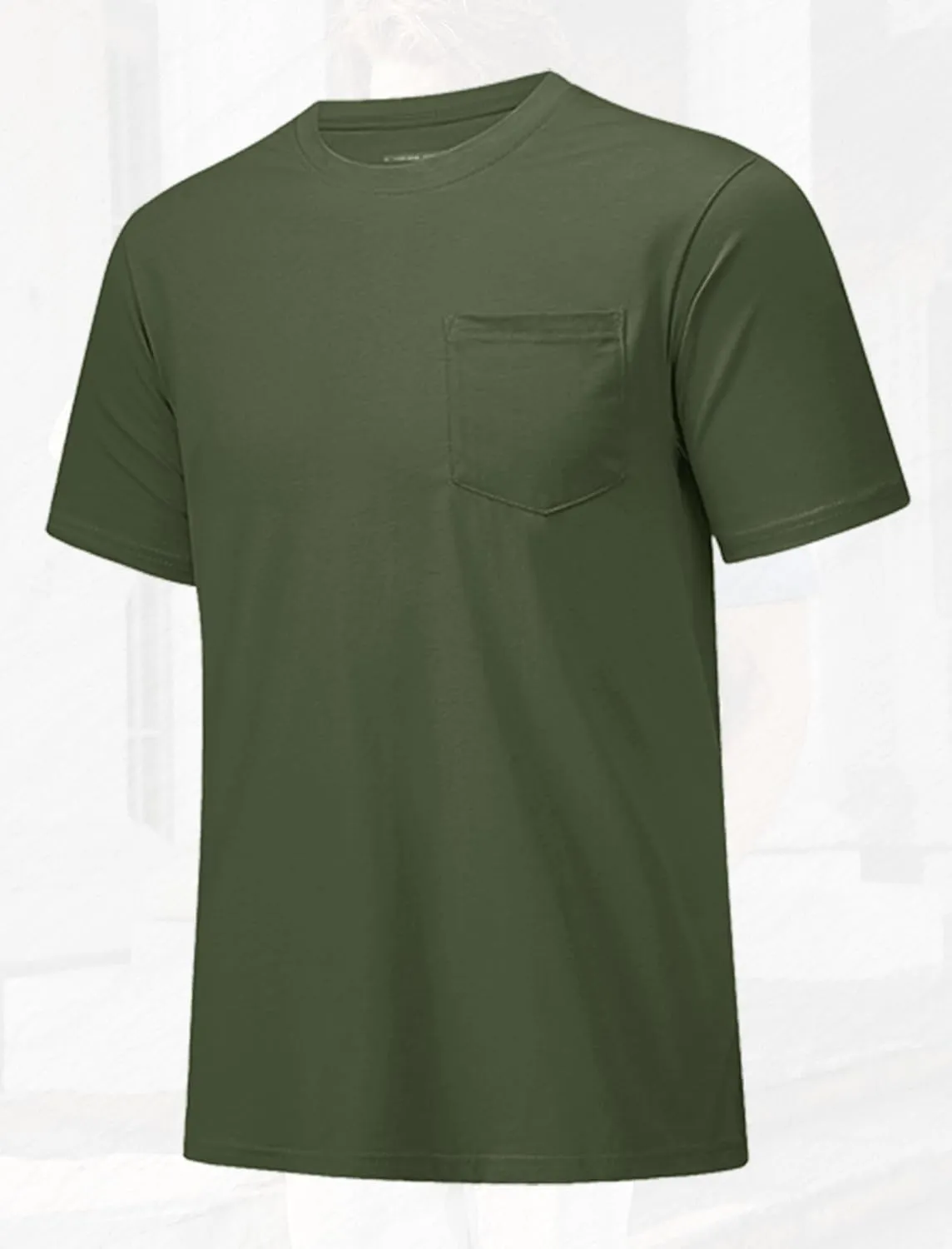 MAGCOMSEN Mens Pocket T Shirts Short Sleeve Cotton Moisture Wicking Plain Tshirts Casual Lightweight Summer Basic Tees