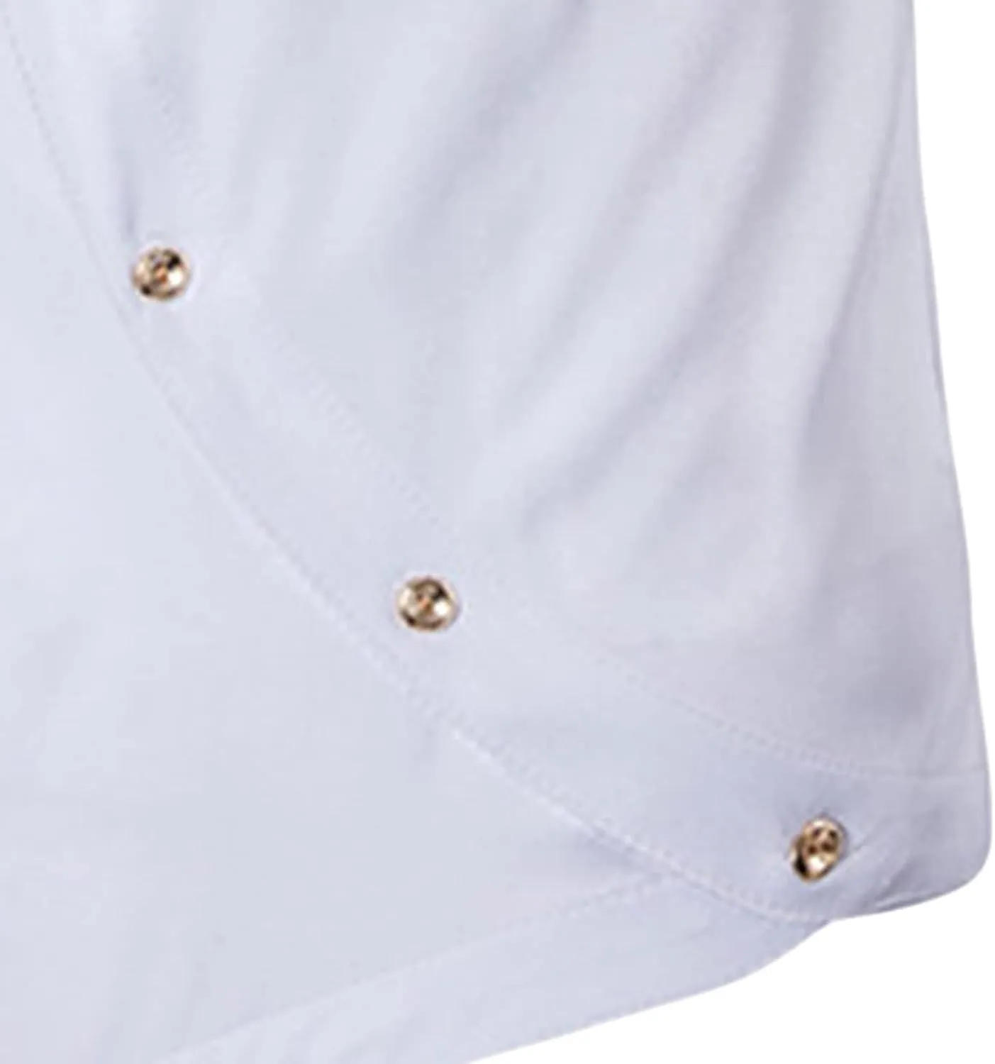 Maiyifu-GJ Mens Irregular Banded Collar Shirts Short Sleeve Muscle Embroidery Shirt Casual Button Down Slim Fit Dress Shirt