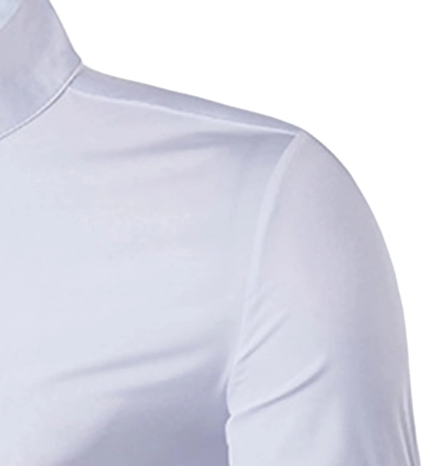 Maiyifu-GJ Mens Irregular Banded Collar Shirts Short Sleeve Muscle Embroidery Shirt Casual Button Down Slim Fit Dress Shirt