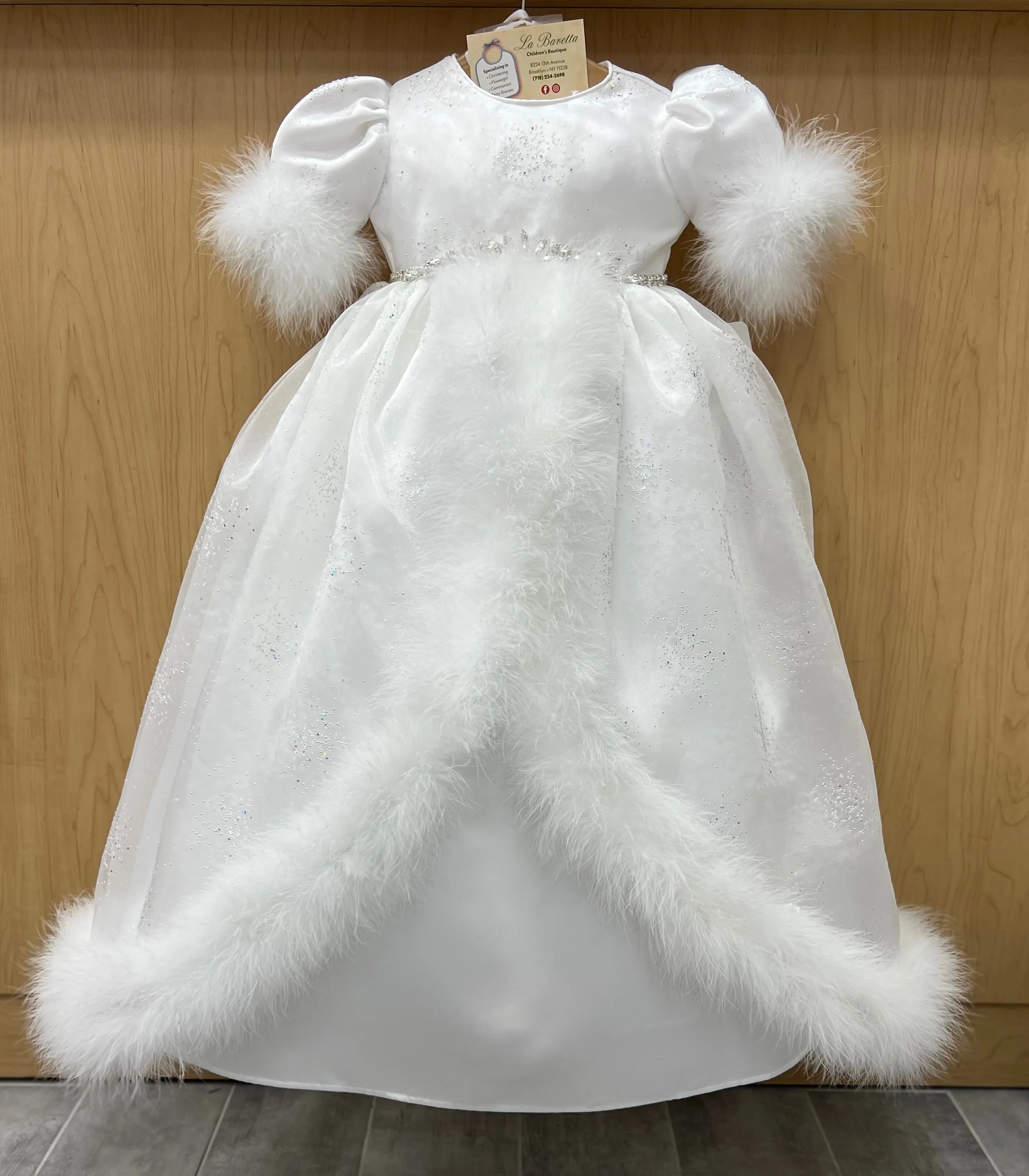Mariana Marabou christening Dress