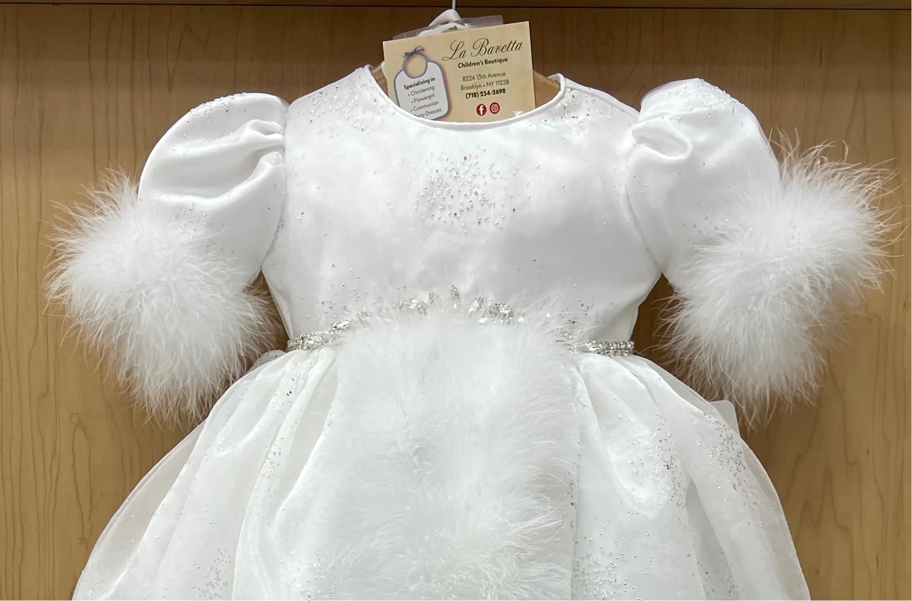 Mariana Marabou christening Dress