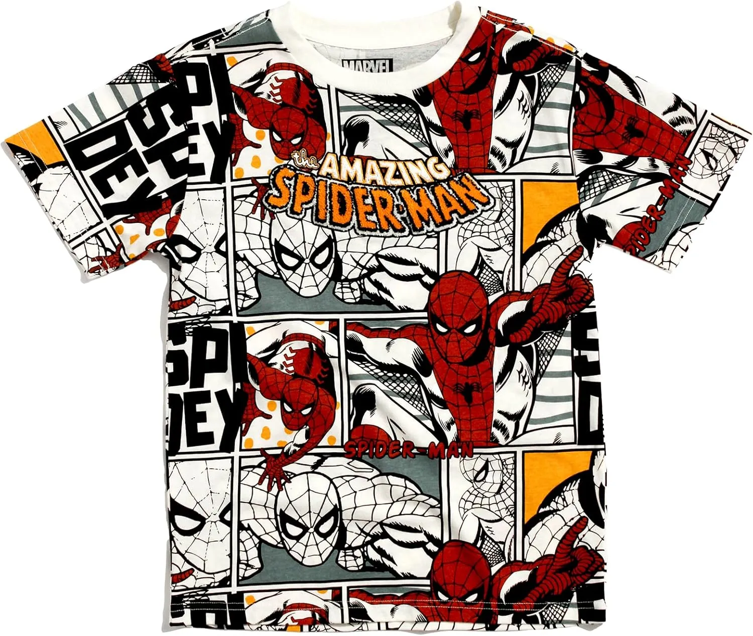 Marvel Avengers Spiderman Boys Shirts - Hulk Iron Man Captain America Thor Short Sleeve Graphic Tees for Toddler Boys & Kids