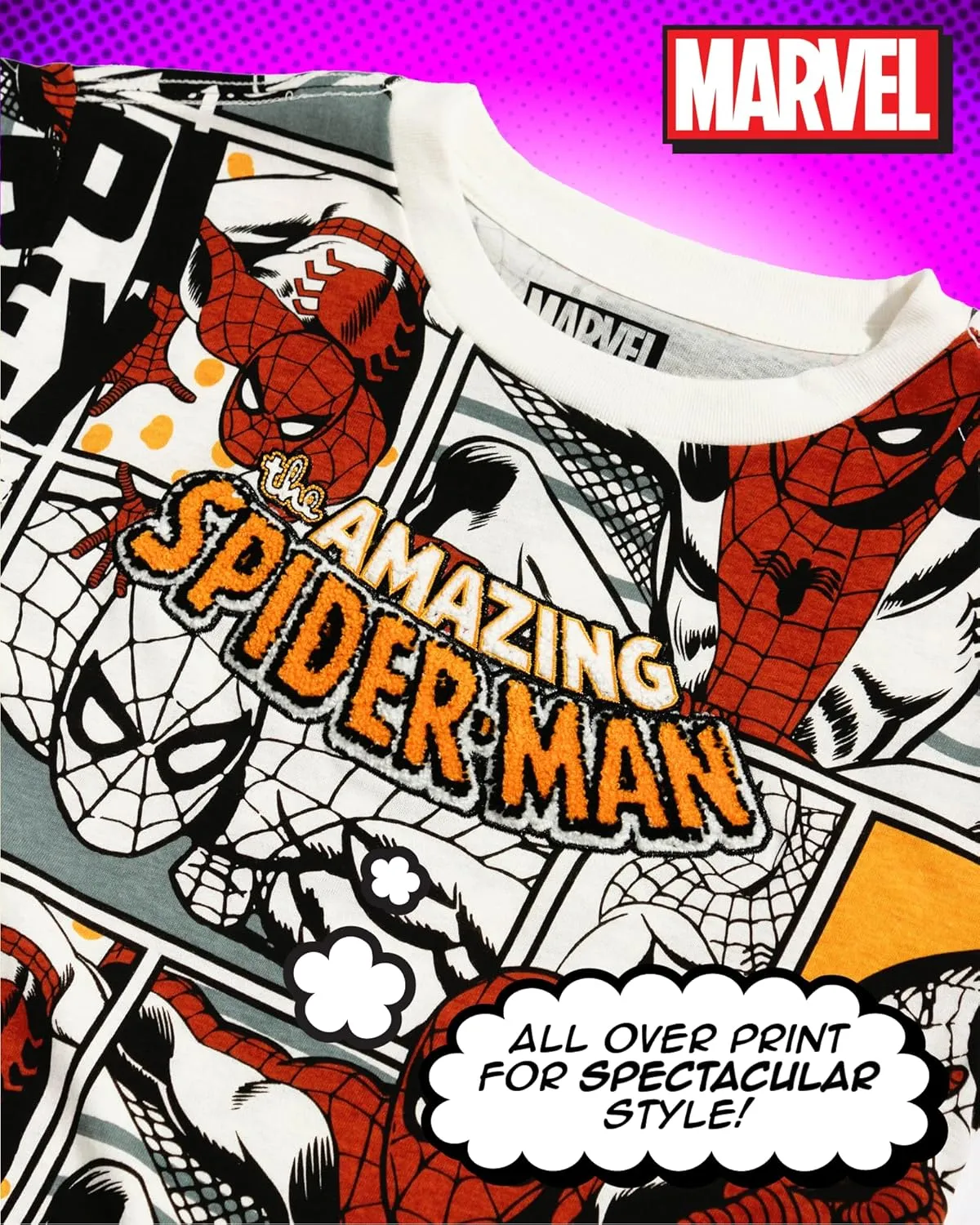 Marvel Avengers Spiderman Boys Shirts - Hulk Iron Man Captain America Thor Short Sleeve Graphic Tees for Toddler Boys & Kids