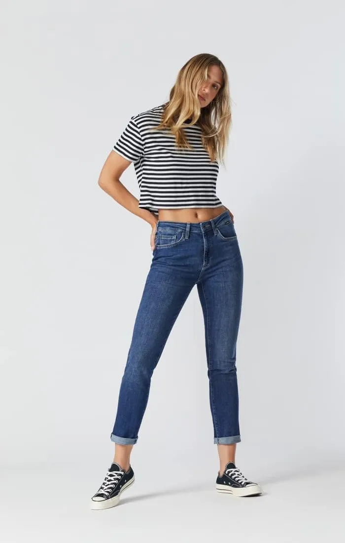Mavi Women's Kathleen High Rise Slim Boyfriend Jeans