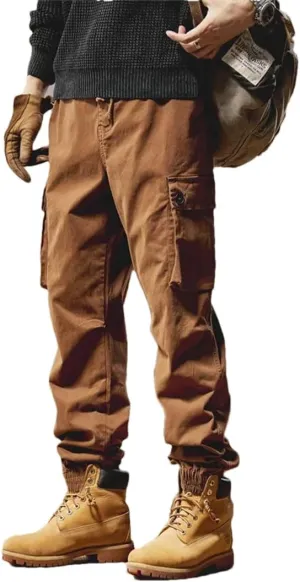 Men Outdoor Hiking Joggers Multi Pocket Trousers Streetwear Cargo Jogger Pants