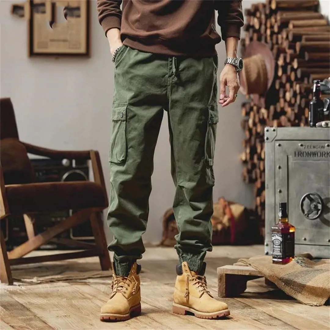 Men Outdoor Hiking Joggers Multi Pocket Trousers Streetwear Cargo Jogger Pants