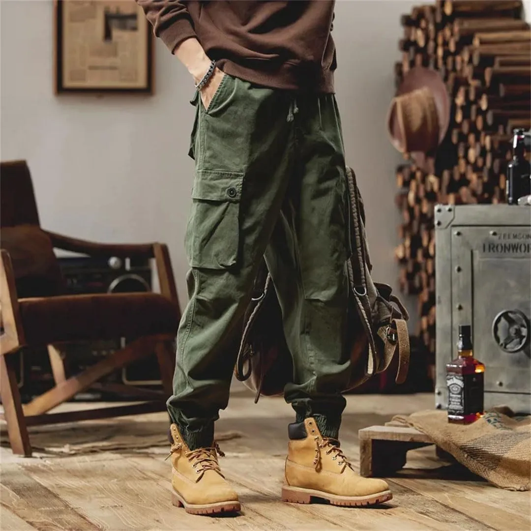 Men Outdoor Hiking Joggers Multi Pocket Trousers Streetwear Cargo Jogger Pants