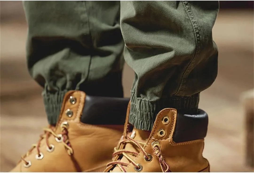 Men Outdoor Hiking Joggers Multi Pocket Trousers Streetwear Cargo Jogger Pants