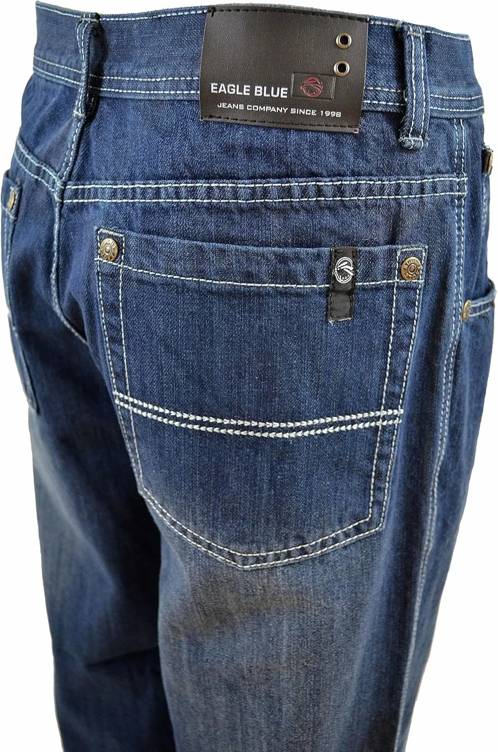 Men RURACO Relaxed Straight Wide Leg Jeans 28-38