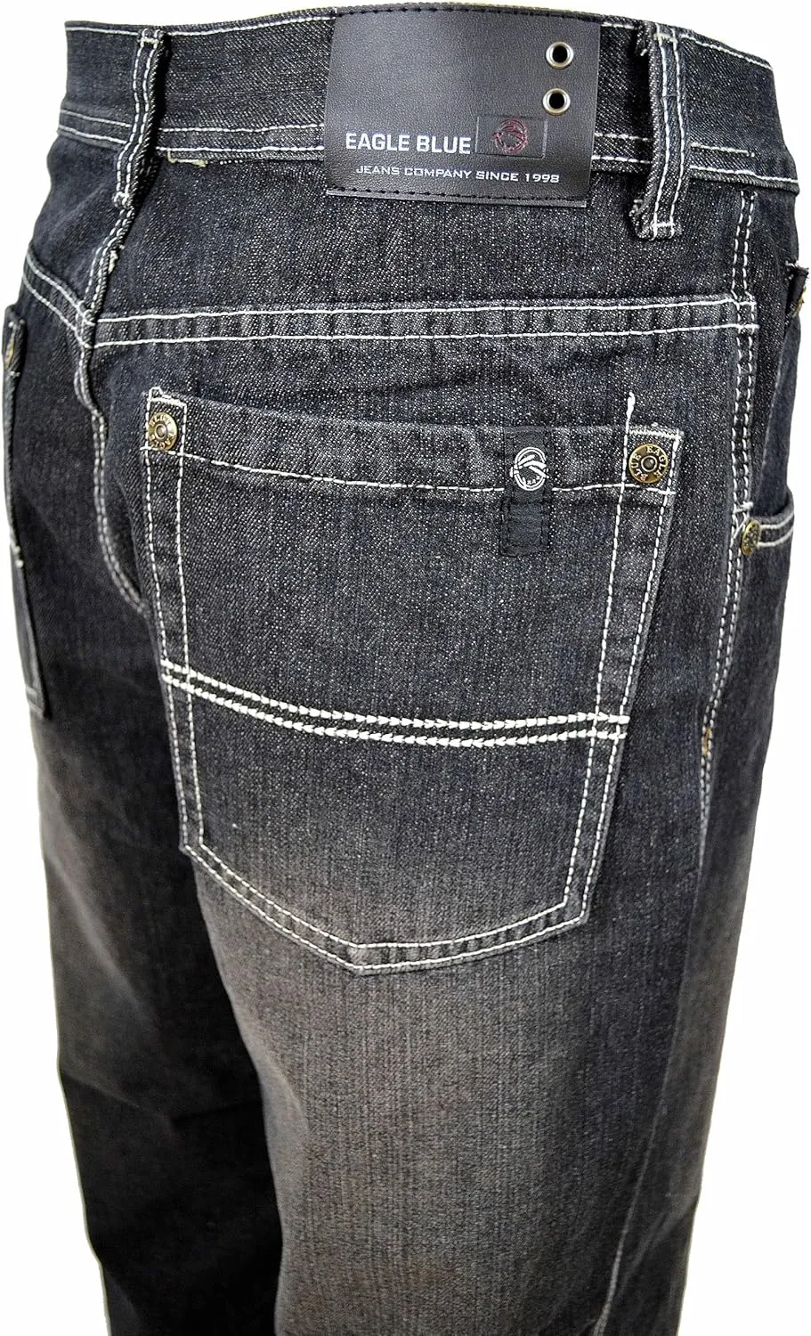 Men RURACO Relaxed Straight Wide Leg Jeans 28-38