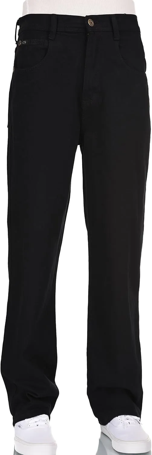 Men RURACO Relaxed Straight Wide Leg Jeans 28-38