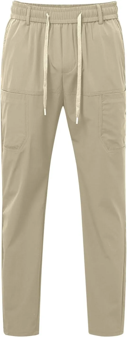 Mens Big and Tall Cargo Pants, High Stretch Multi-Pocket Durable Cargo Pants, Lightweight Tactical Water Proof Pant