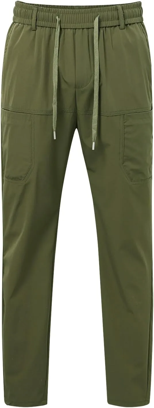 Mens Big and Tall Cargo Pants, High Stretch Multi-Pocket Durable Cargo Pants, Lightweight Tactical Water Proof Pant