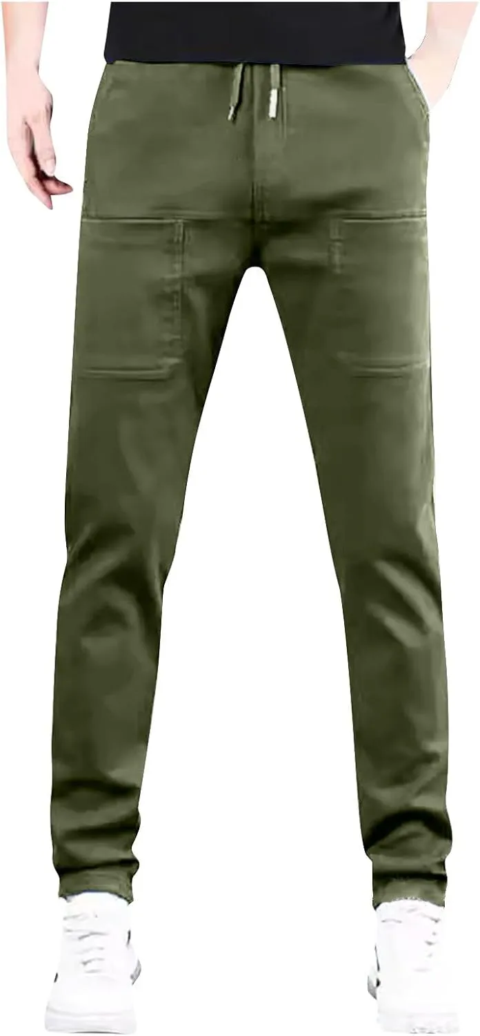 Mens Big and Tall Cargo Pants, High Stretch Multi-Pocket Durable Cargo Pants, Lightweight Tactical Water Proof Pant