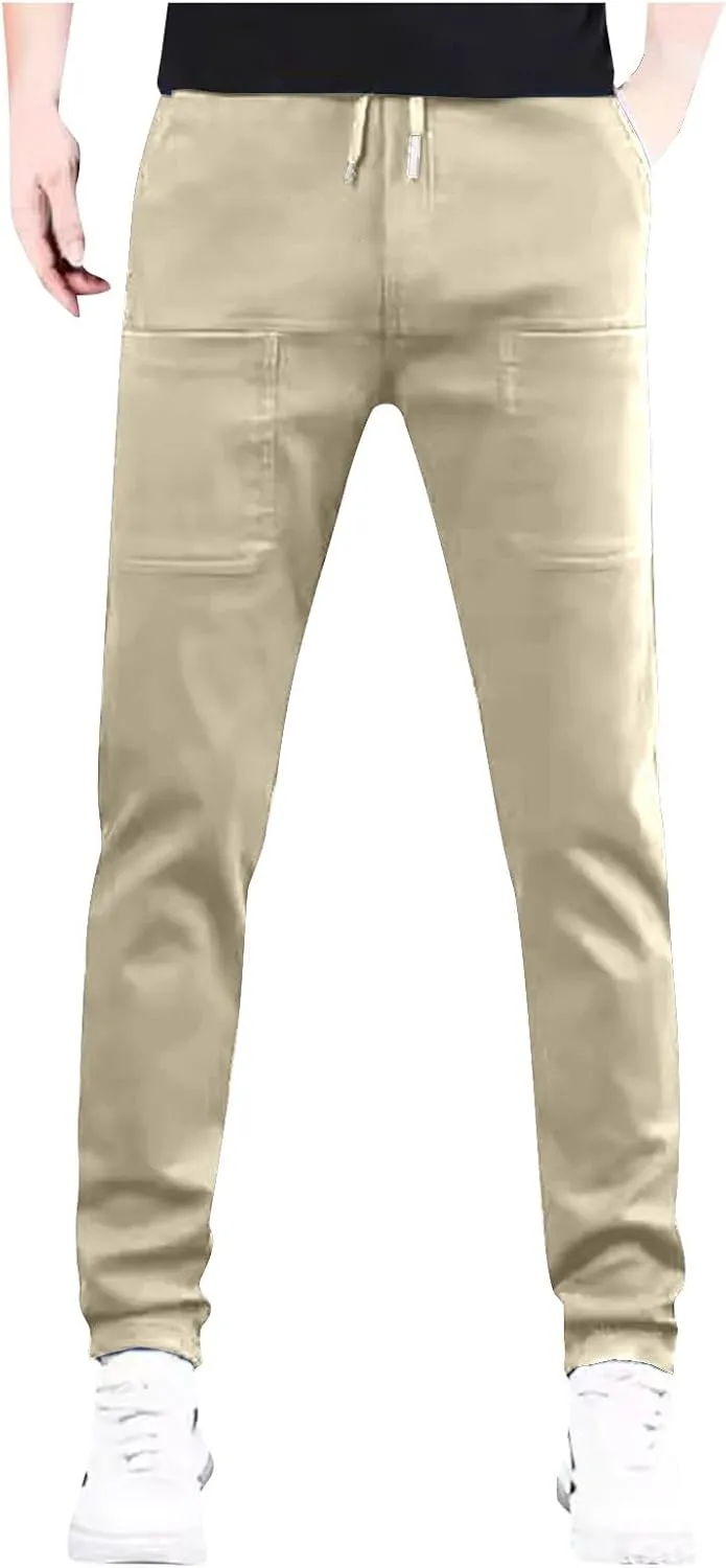 Mens Big and Tall Cargo Pants, High Stretch Multi-Pocket Durable Cargo Pants, Lightweight Tactical Water Proof Pant