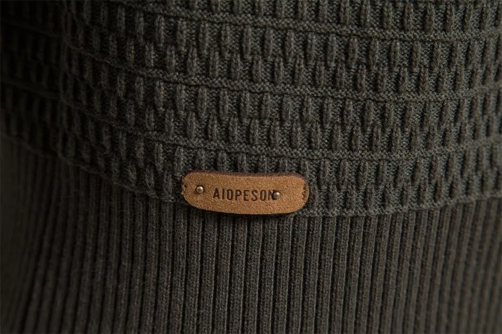 Mens Cardigan Sweater Casual Long Sleeve Mock Neck Button Down Knitted Cardigan Sweaters Jacket with Pockets