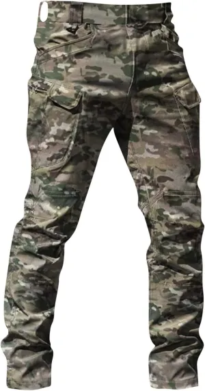 Mens Cargo Pants Baggy Outdoor Waterproof Hiking Work Pants Stretch Multi Pockets Lightweight Classic Tactical Sweatpant