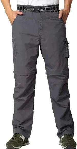Mens Cargo Pants, Convertible Hiking Pants Quick Dry Waterproof Outdoor Zip Off Outdoor Casual Travel Pants