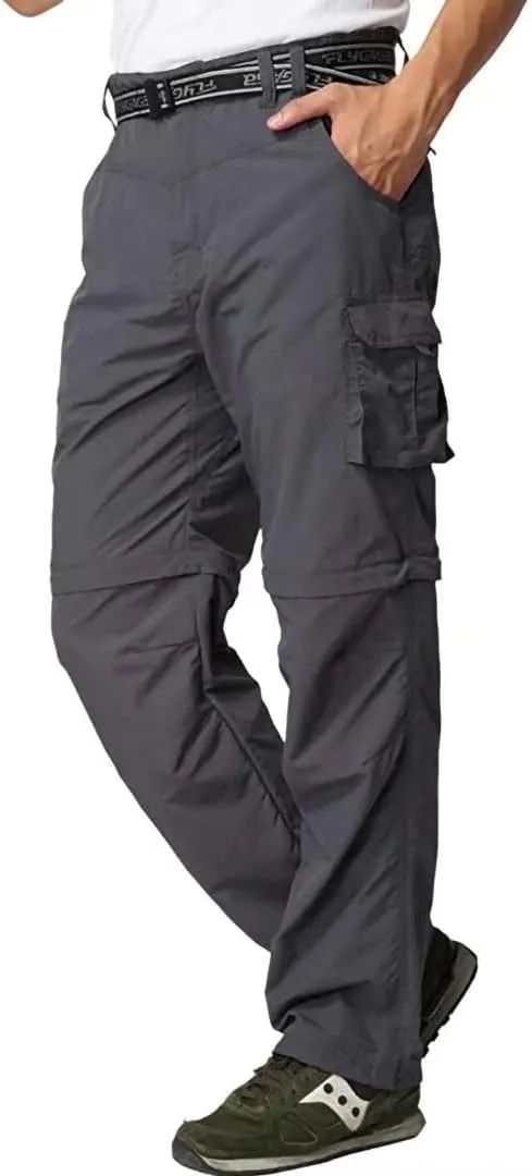 Mens Cargo Pants, Convertible Hiking Pants Quick Dry Waterproof Outdoor Zip Off Outdoor Casual Travel Pants