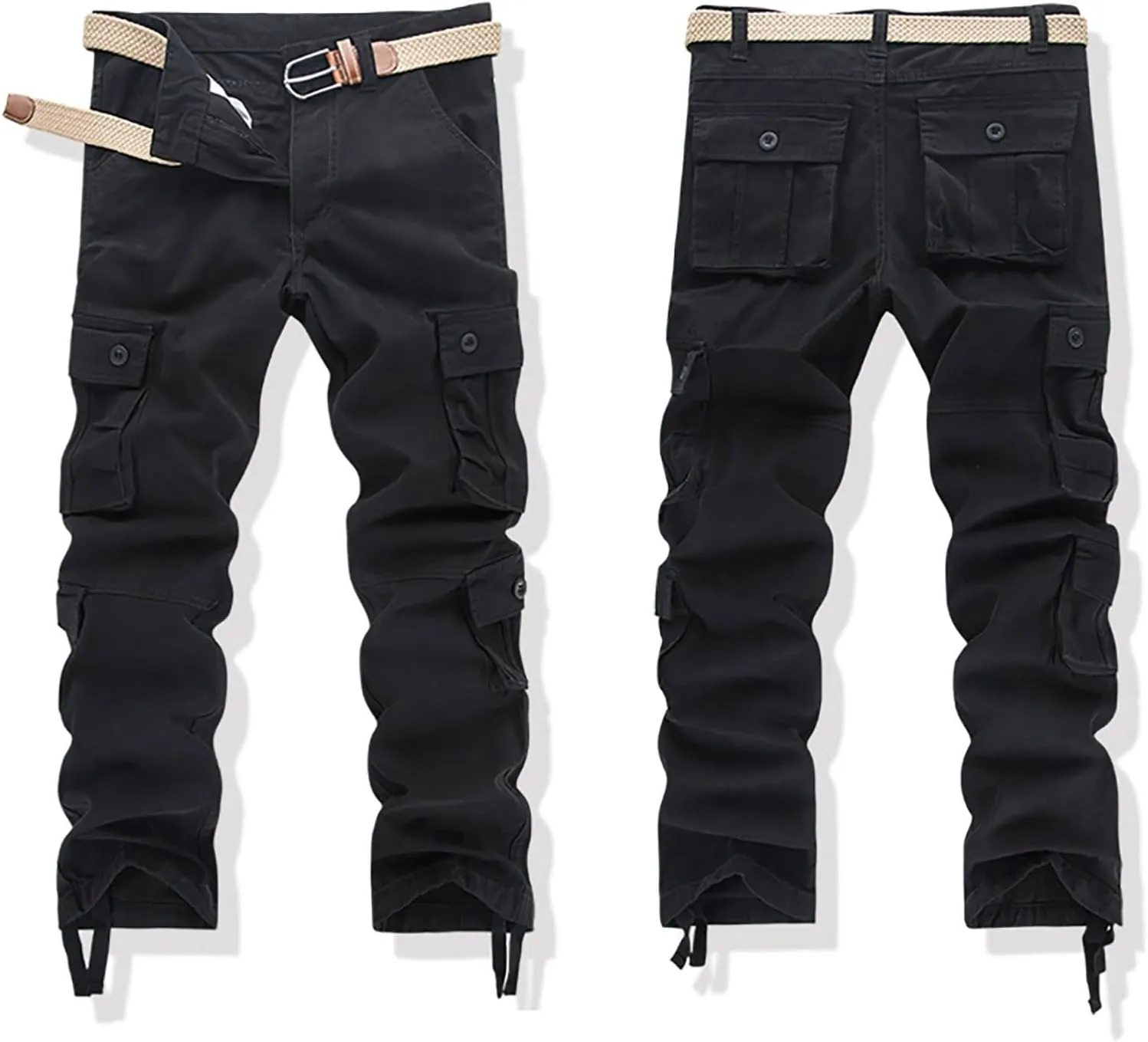 Mens Cargo Pants Khaki Cotton Pants Men Multi Pocket Cargo Pants for Men Extreme Motion Pants for Men Casual Men