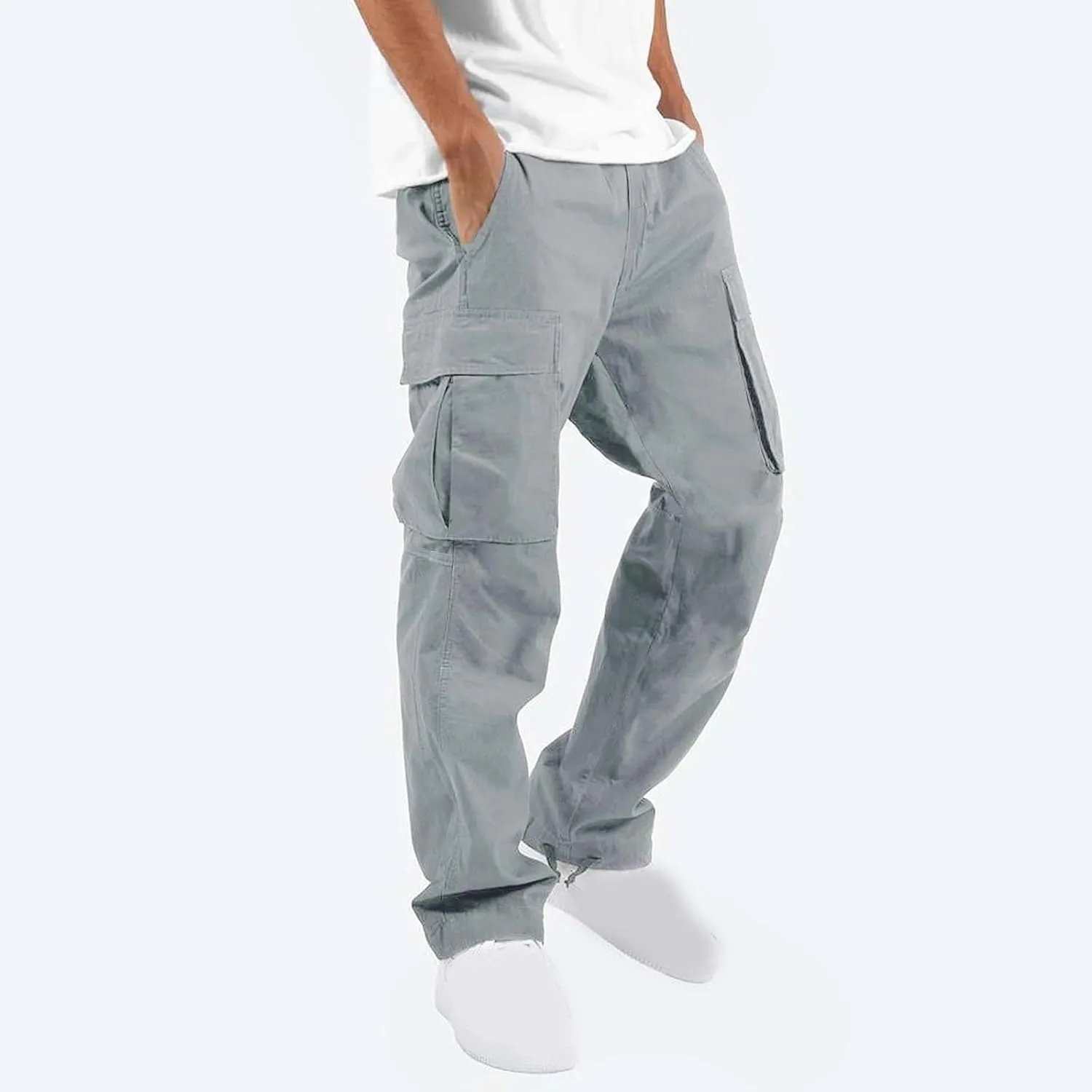 Mens Cargo Pants Lightweight Work Pants Straight Leg Sweatpants Casual Loose Fit Joggers Workout Sport Athletic Pants