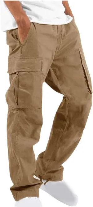 Mens Cargo Pants Lightweight Work Pants Straight Leg Sweatpants Casual Loose Fit Joggers Workout Sport Athletic Pants