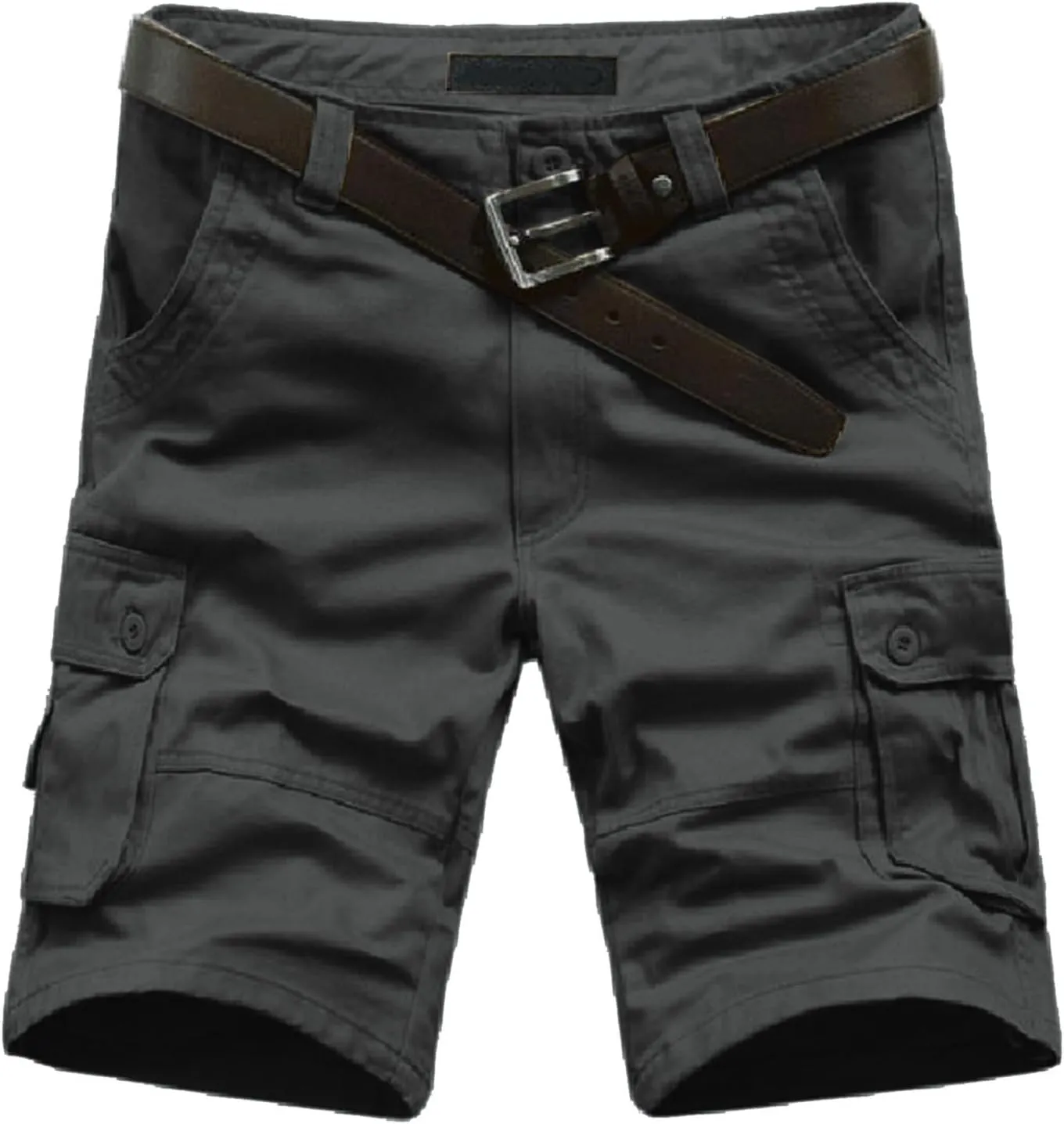 Men's Cargo Shorts 2024 Summer Trendy Shorts Elastic Waist Drawstring Stretch Loose Beach Shorts with Pockets