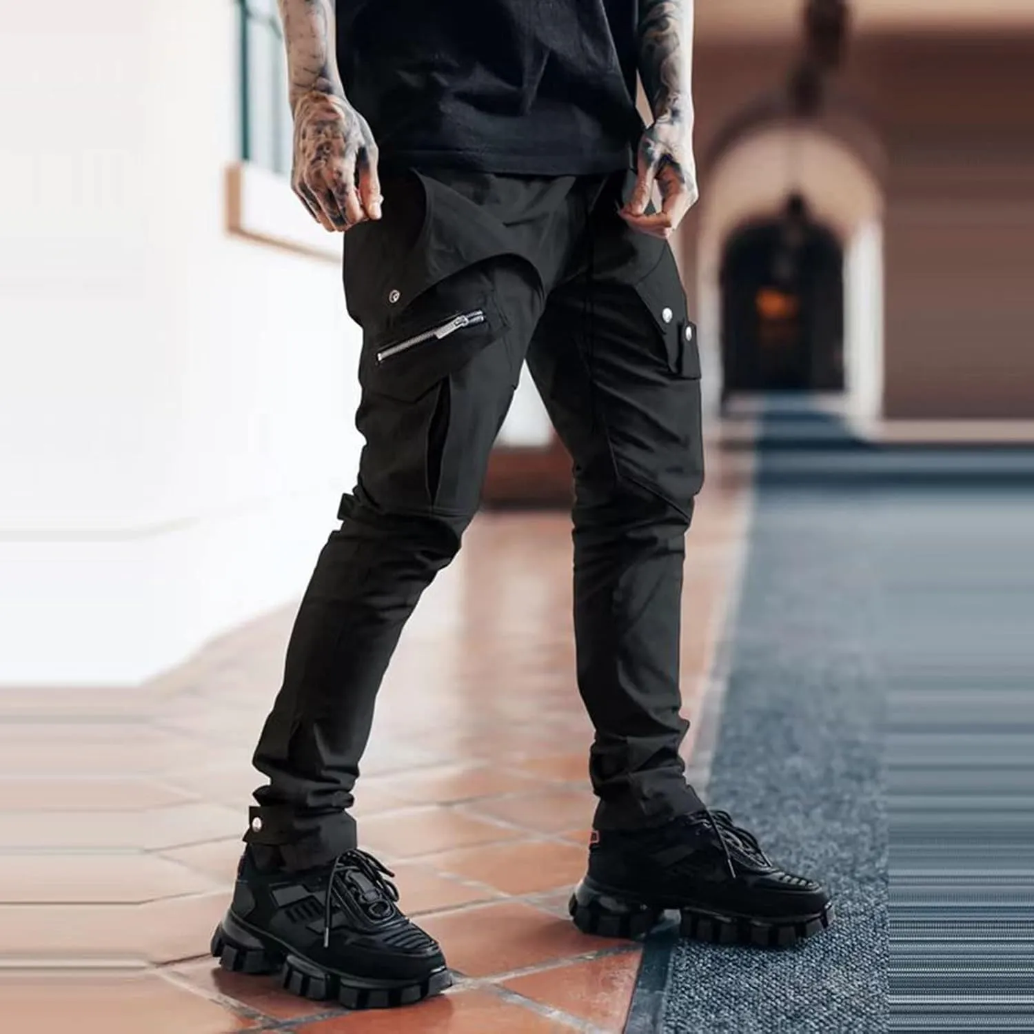 Mens Cargo Sweatpants Mens Boot Cut Work Pants Baggy Khaki Pants Mens Relaxed fit Mountain Khaki Khaki Pants for Men
