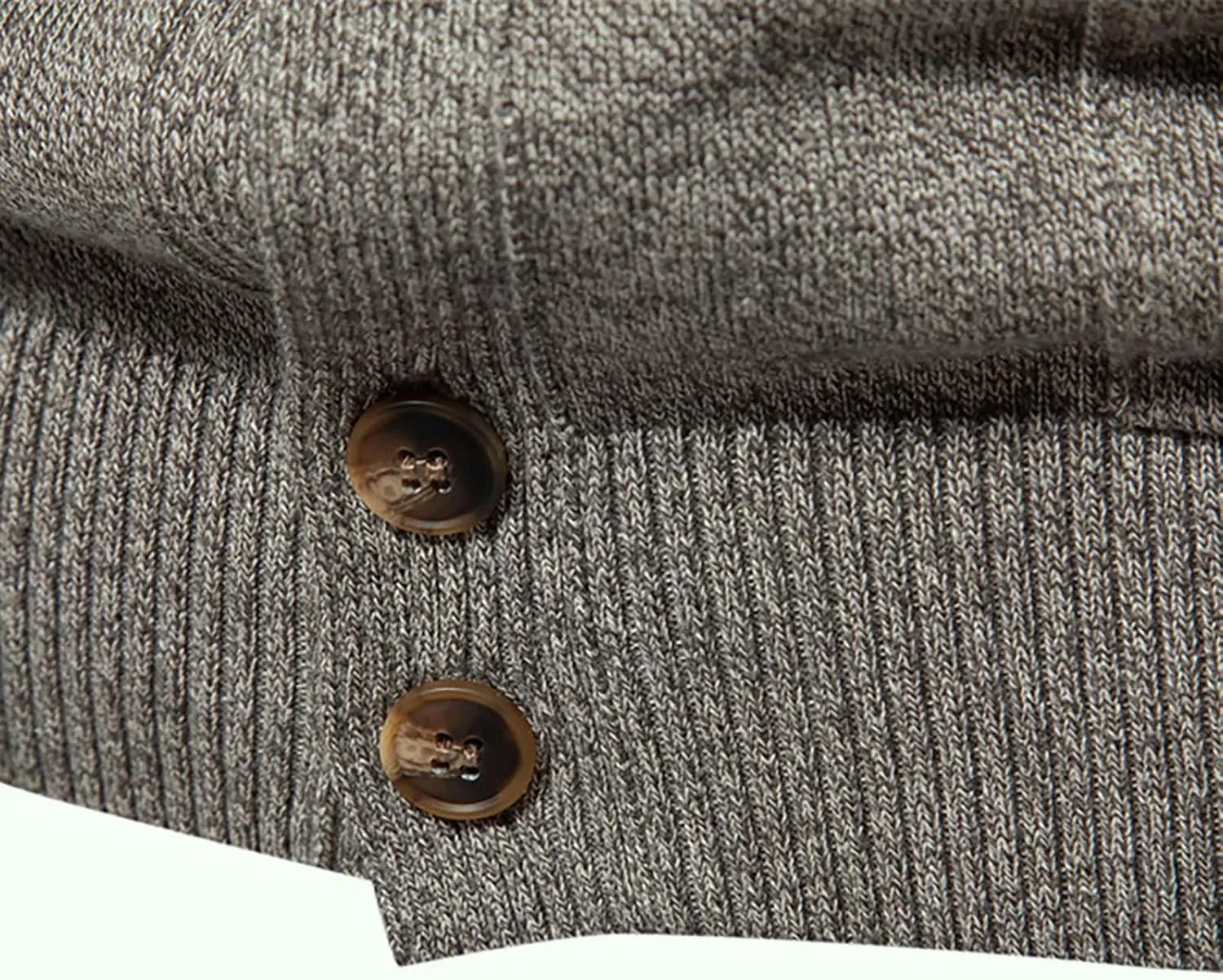 Mens Casual Cardigan Sweater Long Sleeve Mock Neck Button Down Knit Cardigan Sweaters Jacket with Pockets
