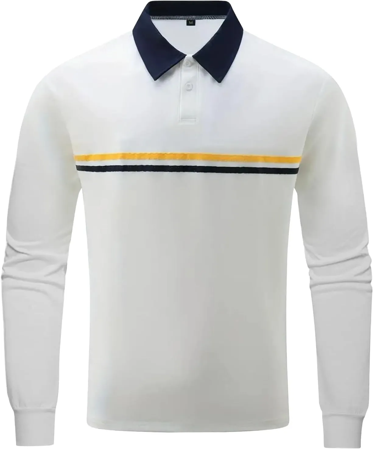 Mens Casual Quarter Zip Polo Shirt Business Office Work Slim Fit Long Sleeve Stretch Lightweight Sports Golf Collared T Shirt