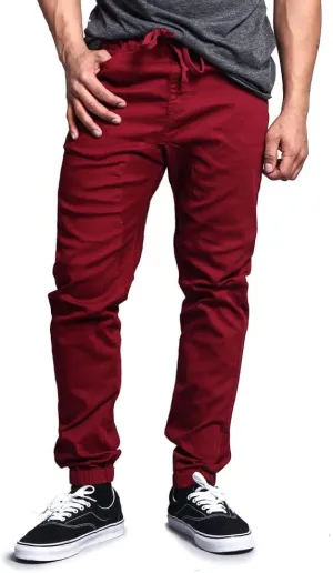 Men's Casual Twill Stretch Jogger Pants
