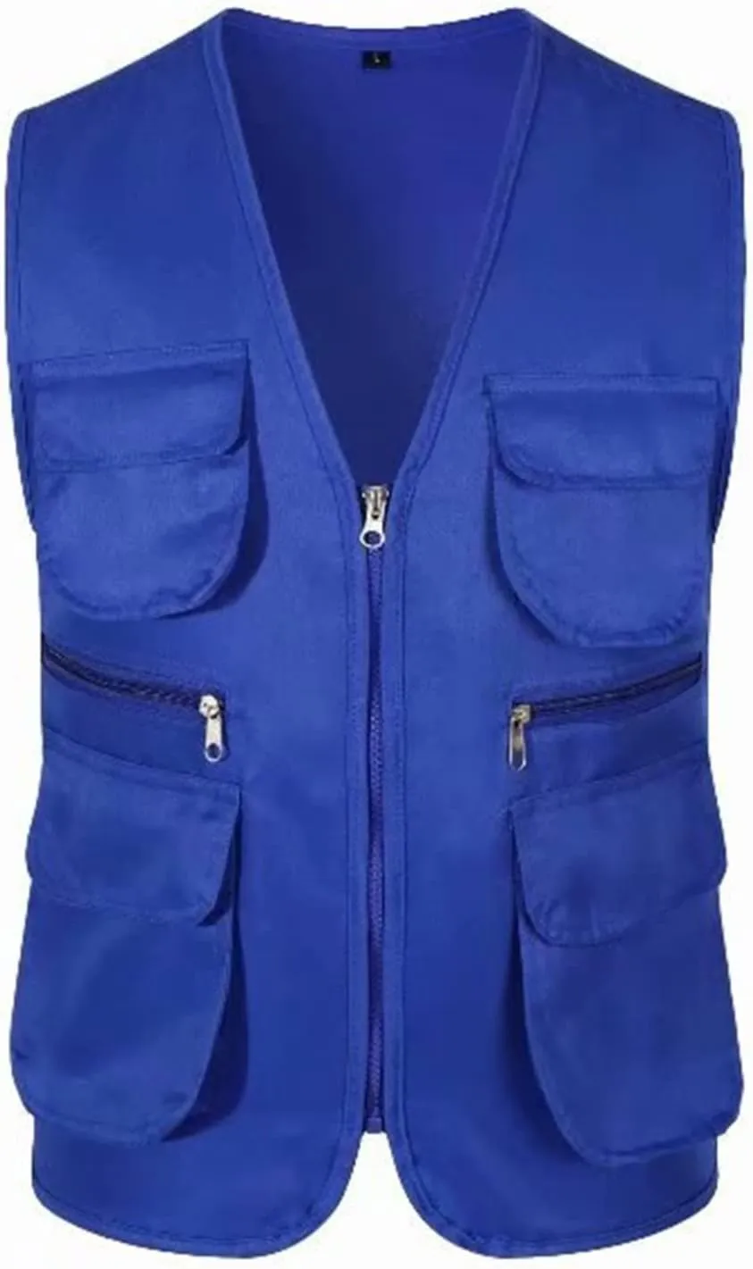Men's Fishing Vest Utility Travel Vest with Pockets Casual Lightweight Outdoor Work Photo Cargo Fly Summer Vest