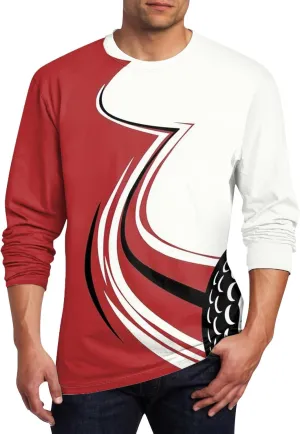 Mens Graphic T-Shirts Fall Casual Crew Neck Shirt Long Sleeve Designer Vintage Clothing