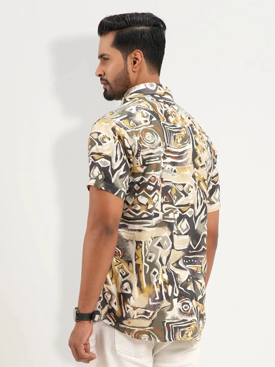 Men's Half  Sleeve Printed Casual  Shirt